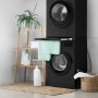 ML-Design Zwischenbaurahmen schwarz mit Wäscheleine für Waschmaschine und Trockner.