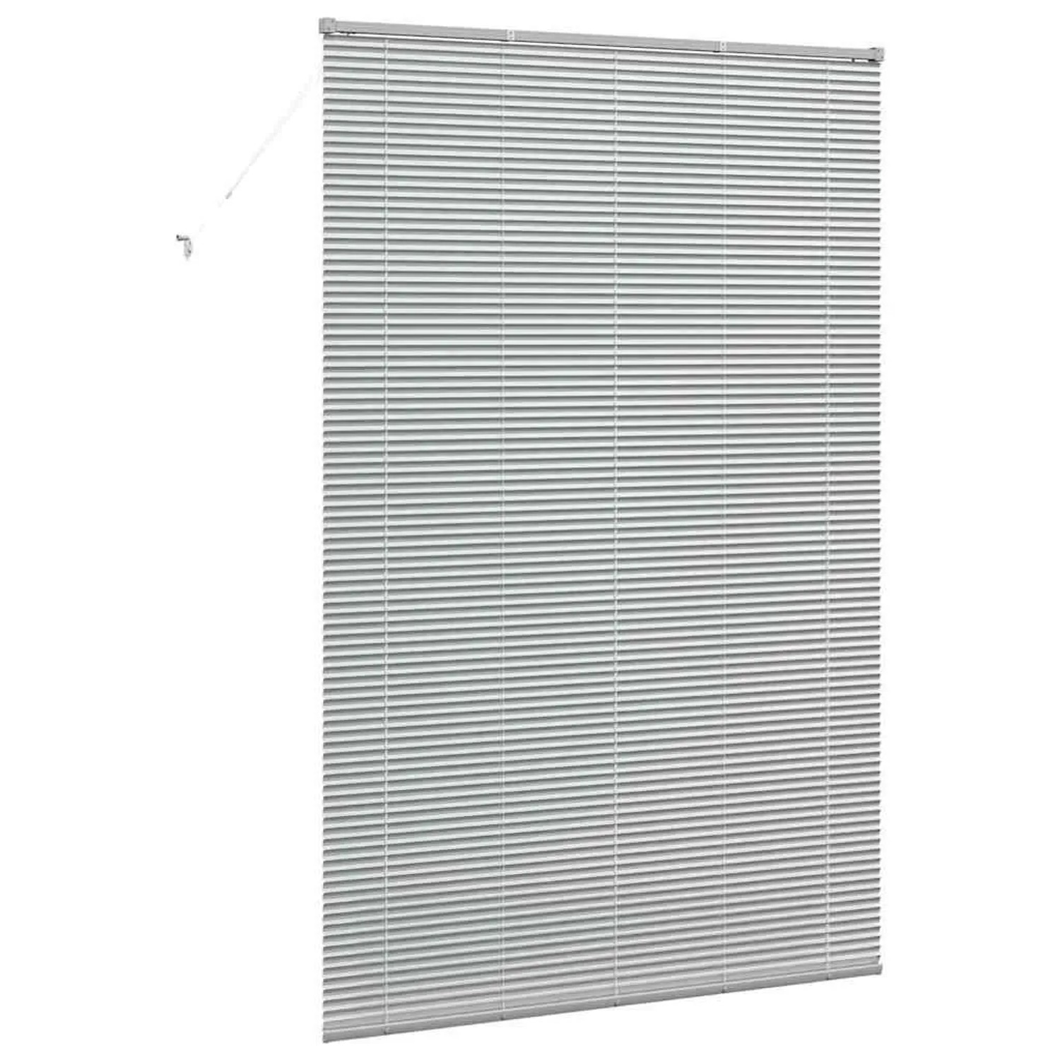 vidaXL Balkenjalousien mit Vorhängen Silber 220x150cm Aluminium 42005957_7