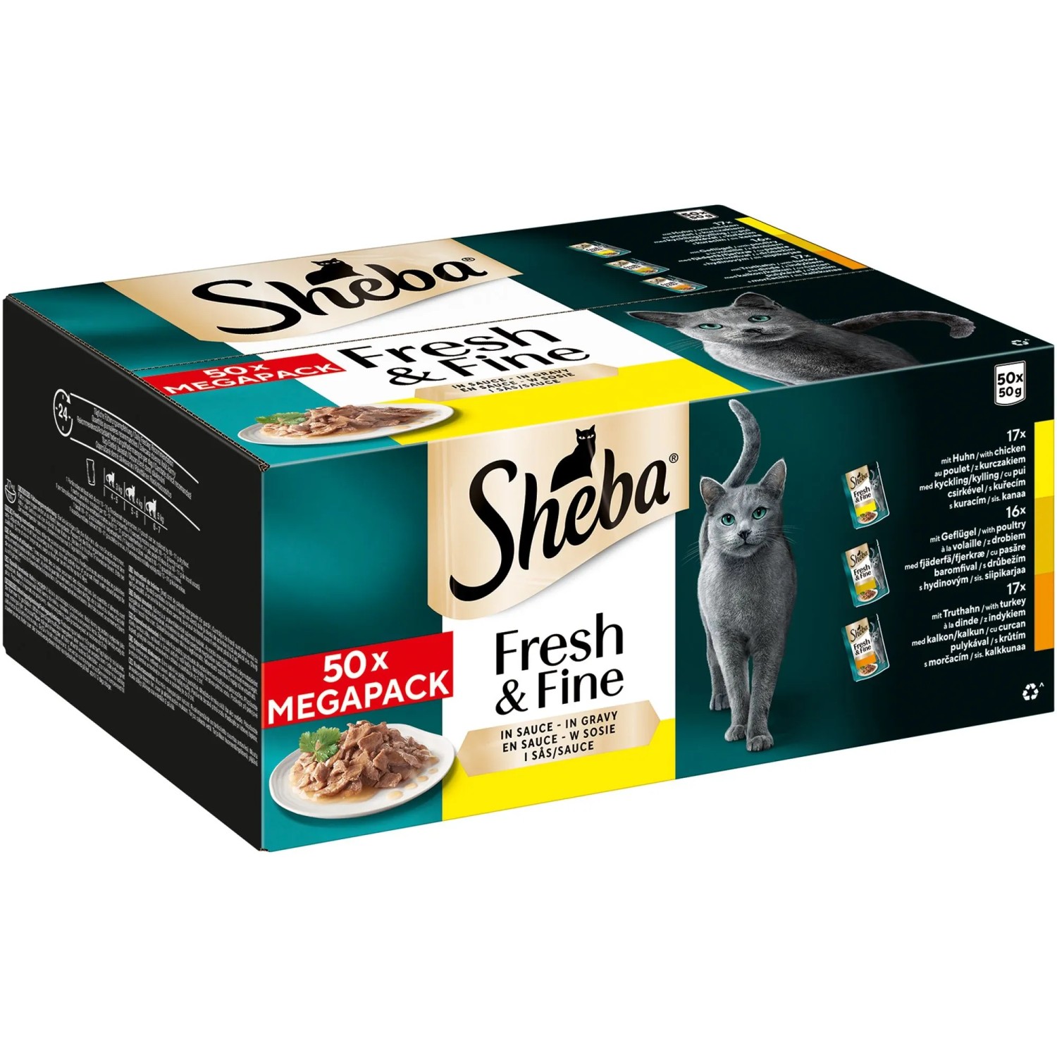 Thumbnail - Sheba Katzen-Nassfutter Fresh & Fine In Sauce Multipack 3 Varietäten 50 x 50 g