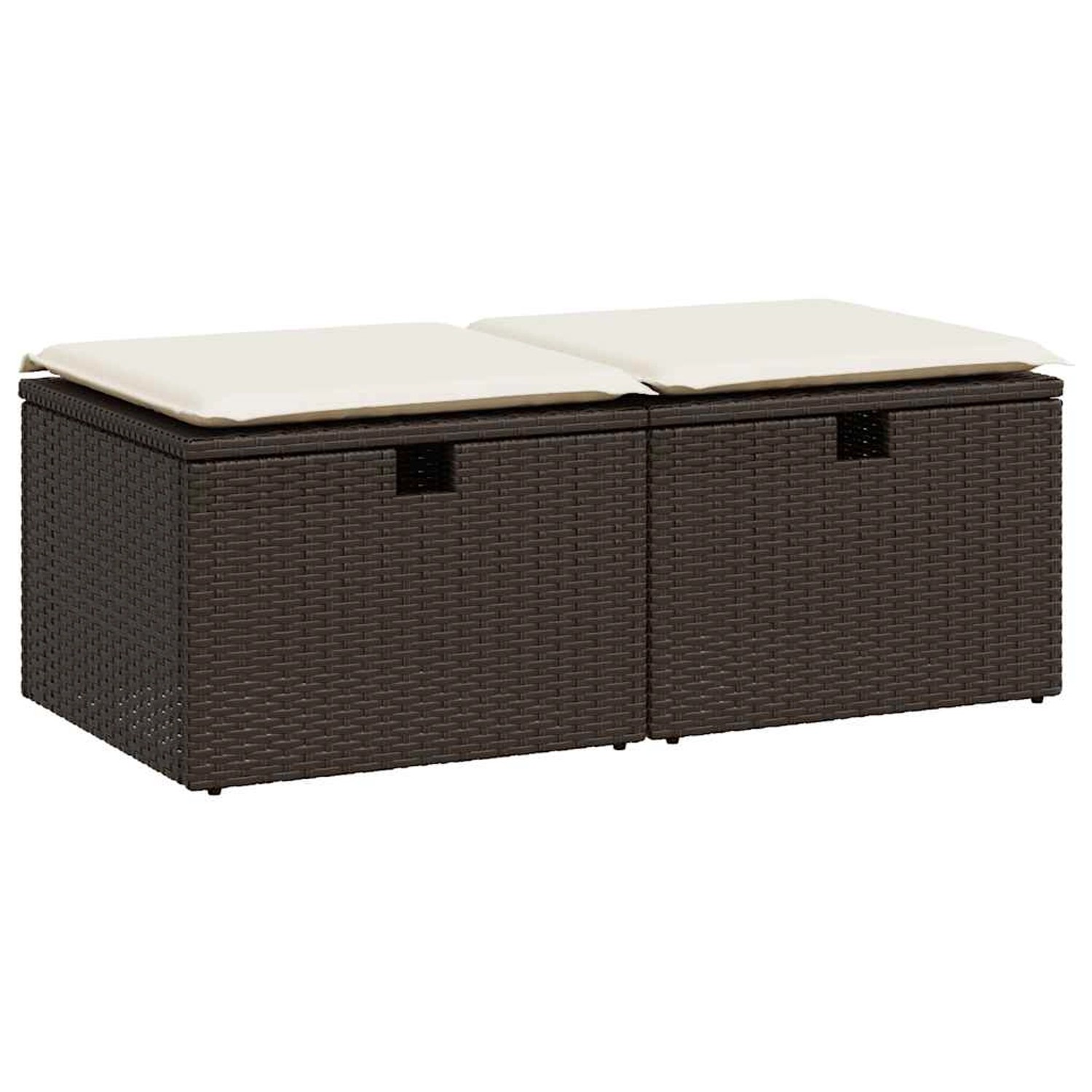 vidaXL 2-Tlg Garten-Sofagarnitur mit Kissen Braun Poly Rattan Akazie 332867 günstig online kaufen