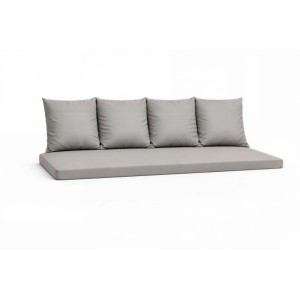 Setgarden  Mix Bench Kissen Outdoor Kissen Bankauflage 180x60+4x50x56cm Kissen Für 3-Sitzer Bänke 1tlg Grau