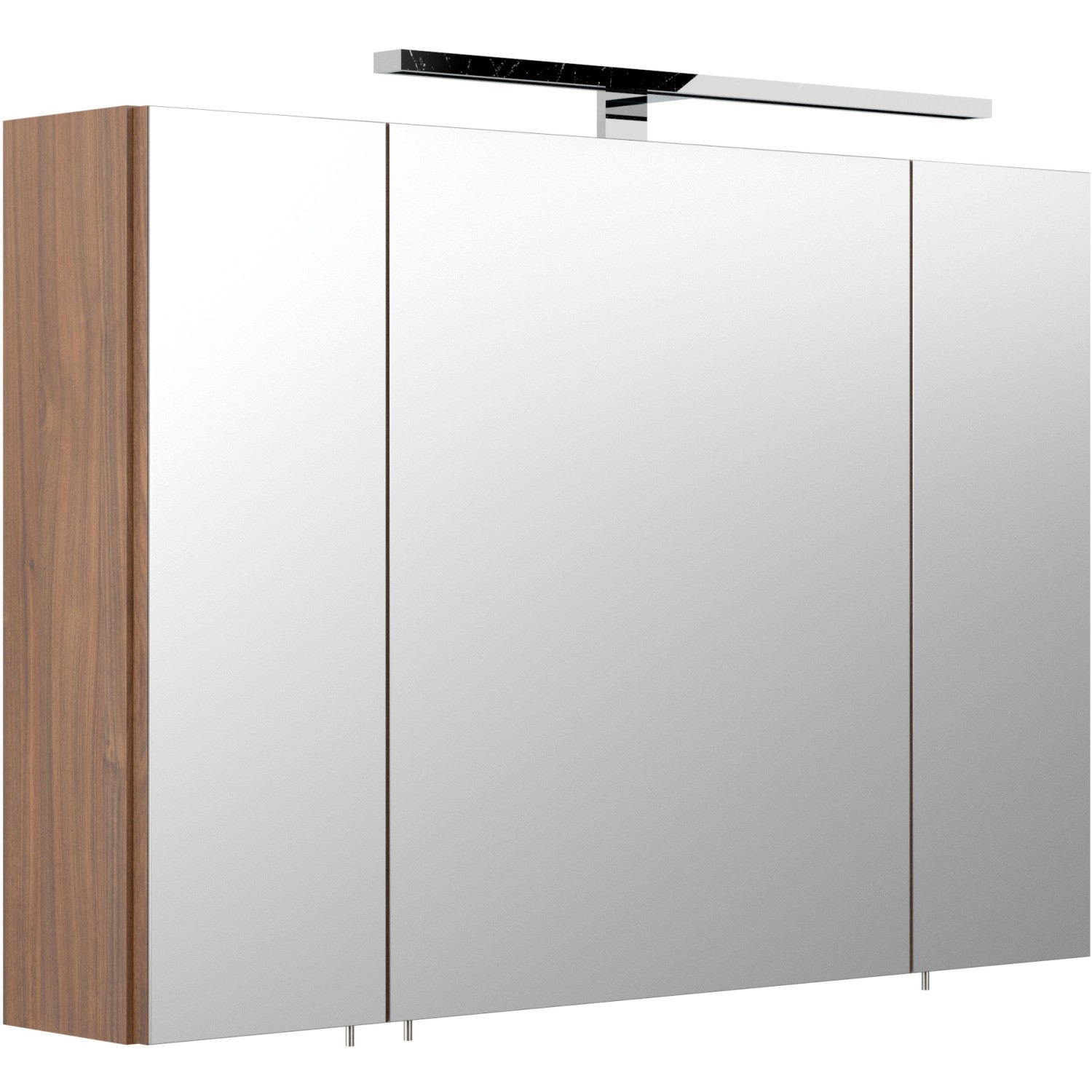 Posseik Spiegelschrank Walnuss 90 cm mit Softclose Türen günstig online kaufen