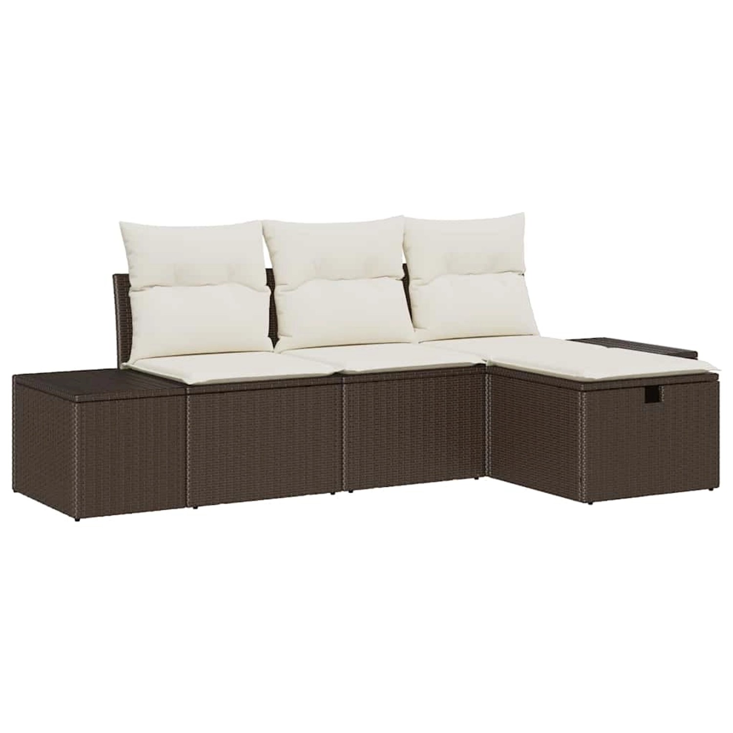 vidaXL Garten-Sofa-Set mit Kissen 4-Tlg Braun Poly Rattan 3359347 günstig online kaufen