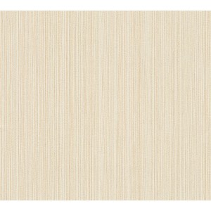 A.S. Création Vliestapete Uni Beige Creme mit feiner, vertikaler Struktur für Wohnräume.