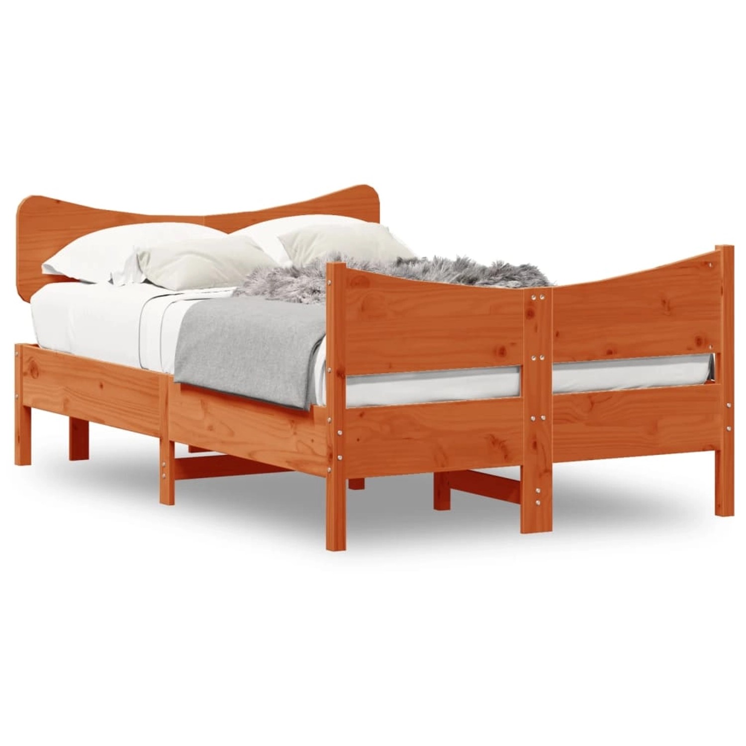 vidaXL Massivholzbett ohne Matratze Wachsbraun 120x190 cm Kiefernholz 32164 günstig online kaufen