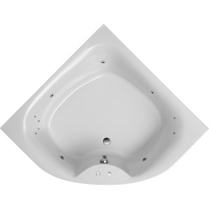 Ottofond Whirlpool Lima Komfort, 150 cm, weiße Eck-Badewanne mit Massagedüsen.