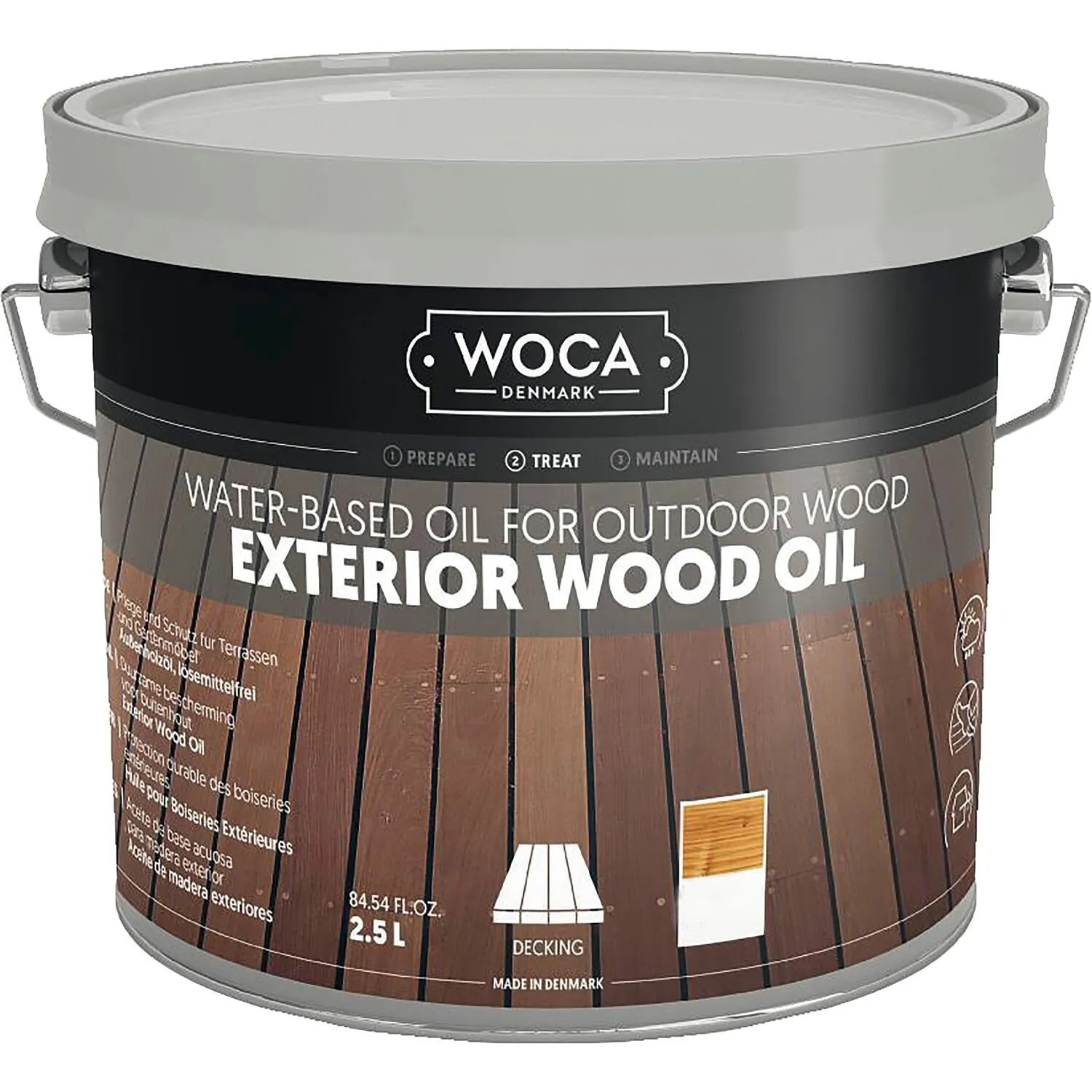Woca Exterior Holzpflegeöl für Terrassen & Gartenmöbel 2,5, Anthrazit