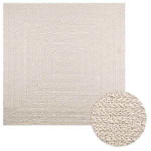 vidaXL Teppich ZIZUR Creme 200x200 cm Jute-Optik Indoor und Outdoor 4010367