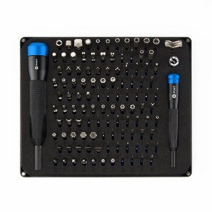 iFixit Manta Präzisions-Bit-Set, 112-teilig, mit Bithaltern und Bits in kompakter Box.