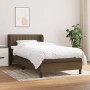 vidaXL Boxspringbett, dunkelbraun, 100x200 cm mit Stoffbezug, inklusive Matratze und Auflage.