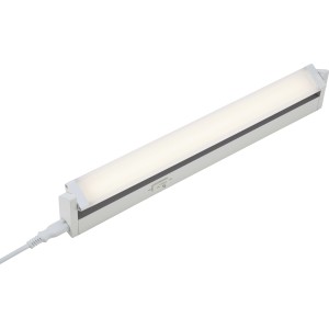 Silberne LED Unterbauleuchte (8W) mit Schalter und neutralweißem Licht.