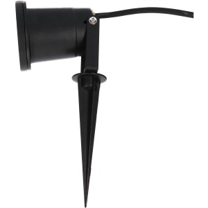Schwarze LED's Work Außenleuchte mit Erdspieß und GU10 Fassung.