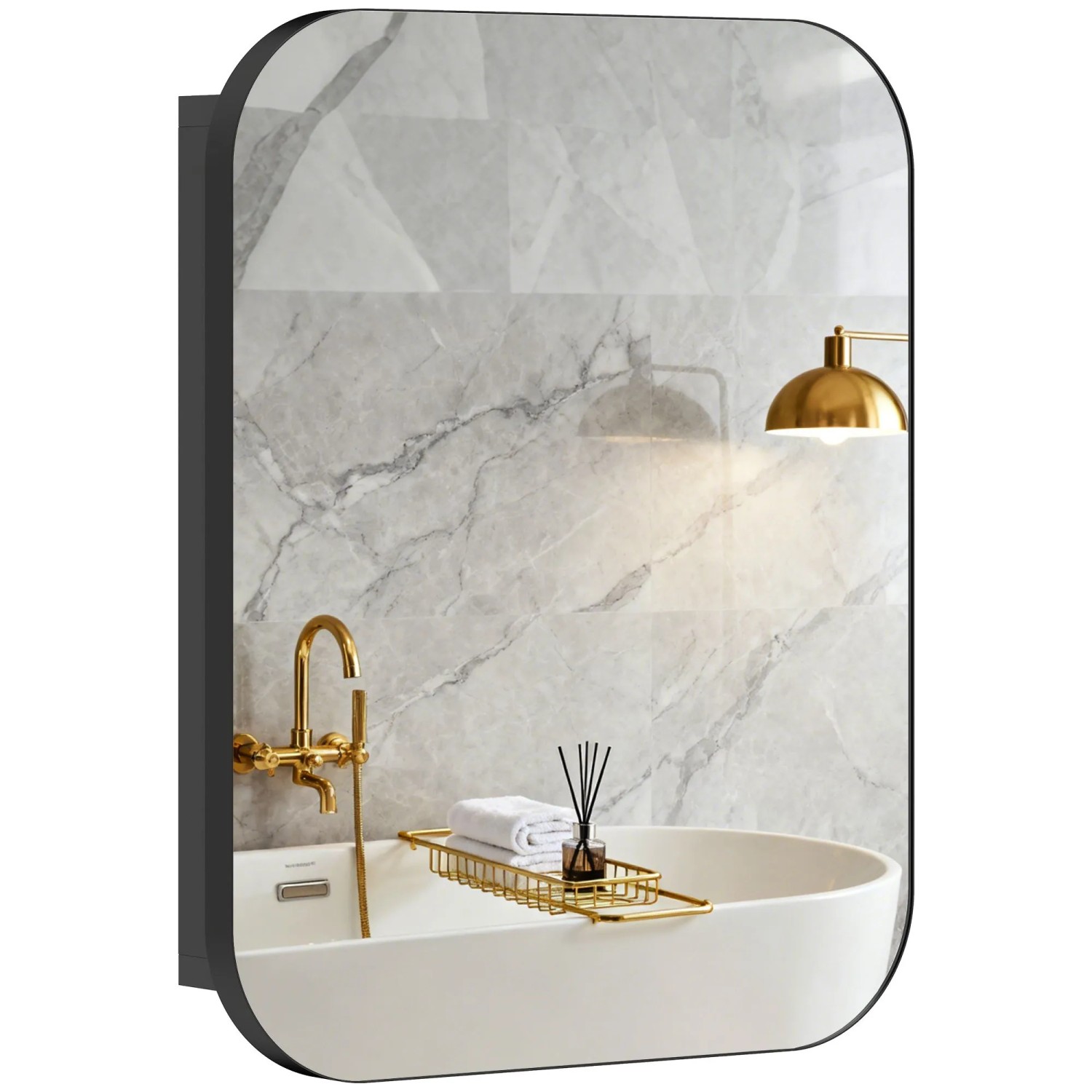 HOMCOM Bad Spiegelschrank 40L x 10B x 51H cm