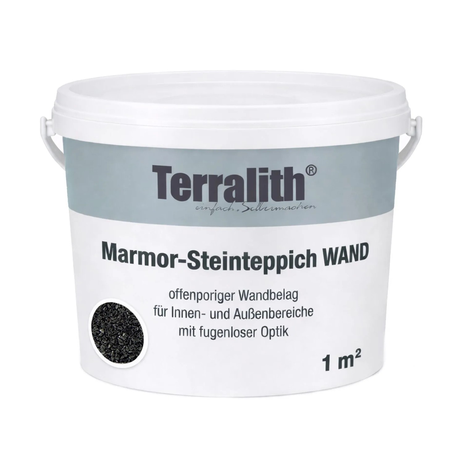 Terralith Edelsteinteppich Wand Hämatit Nero für 1 m²
