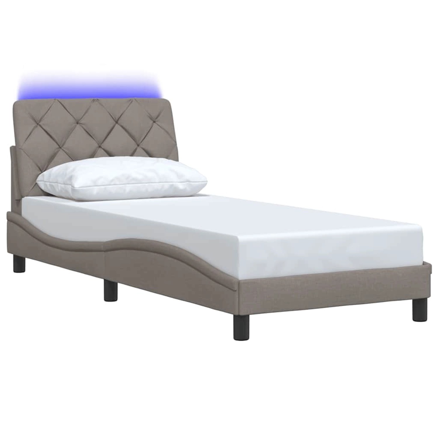 vidaXL Bettgestell mit LED ohne Matratze Taupe 80x200 cm Stoff 3310633