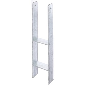 Feuerverzinkter Alberts H-Pfostenträger, 121x300/600x60 mm, für den sicheren Stand von Pfosten.