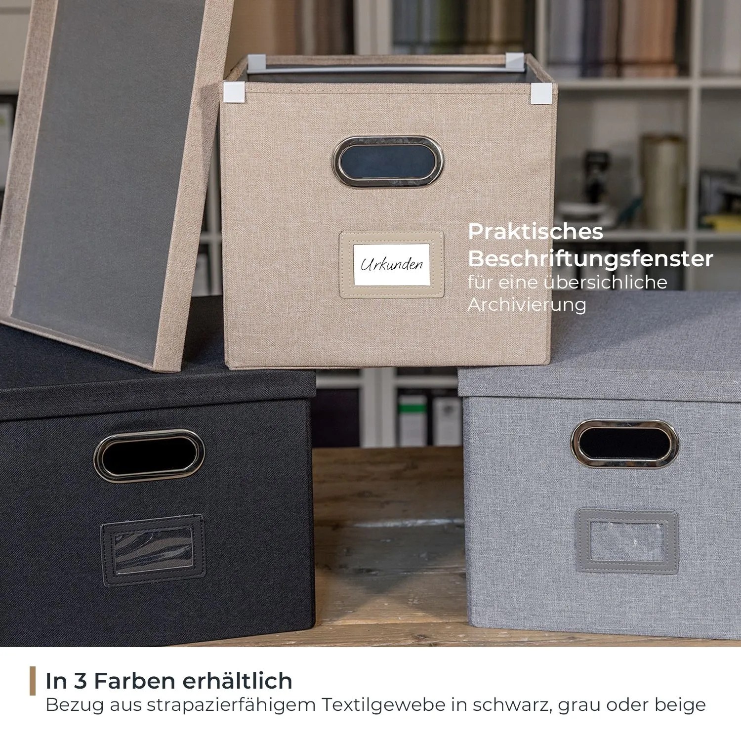 HMF 250473-12 Aufbewahrungsbox Deckel DIN A4 Hängeregister Kallax 33 x 37 x 28 cm_6