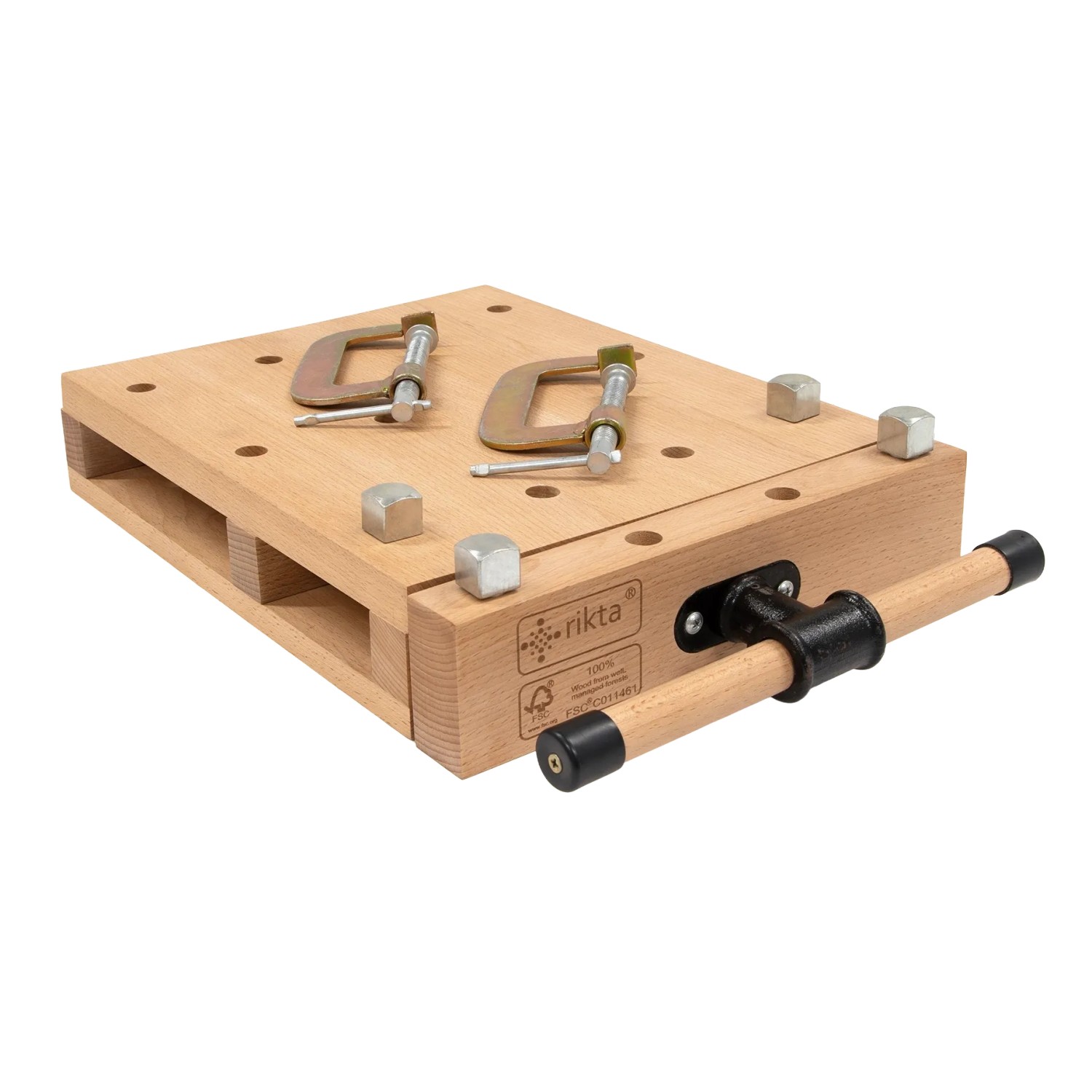 rikta Hobelbank Tragbare Hobelbank mit Schraubstock Buchenholz 47x29 cm, (7-tlg), einsetzbar