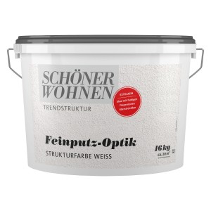 Schöner Wohnen Feinputz-Optik extrafein, weiß, 16 kg Eimer. Effektputz für Innen.