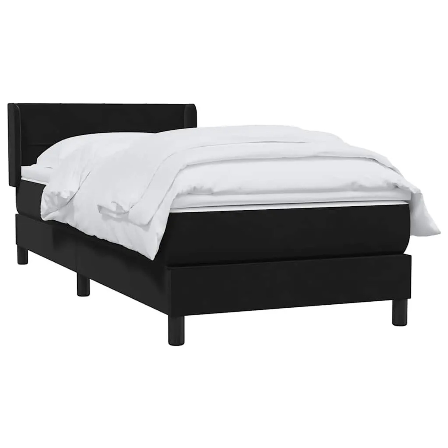 vidaXL Boxspringbett mit Matratze Schwarz 90x210 cm Samt 3318101 günstig online kaufen