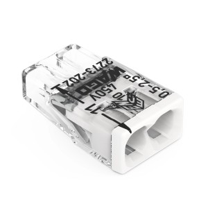 Wago Verbindungsdosenklemme, 2-polig, transparent-weiß für Leiter bis 2,5 mm².