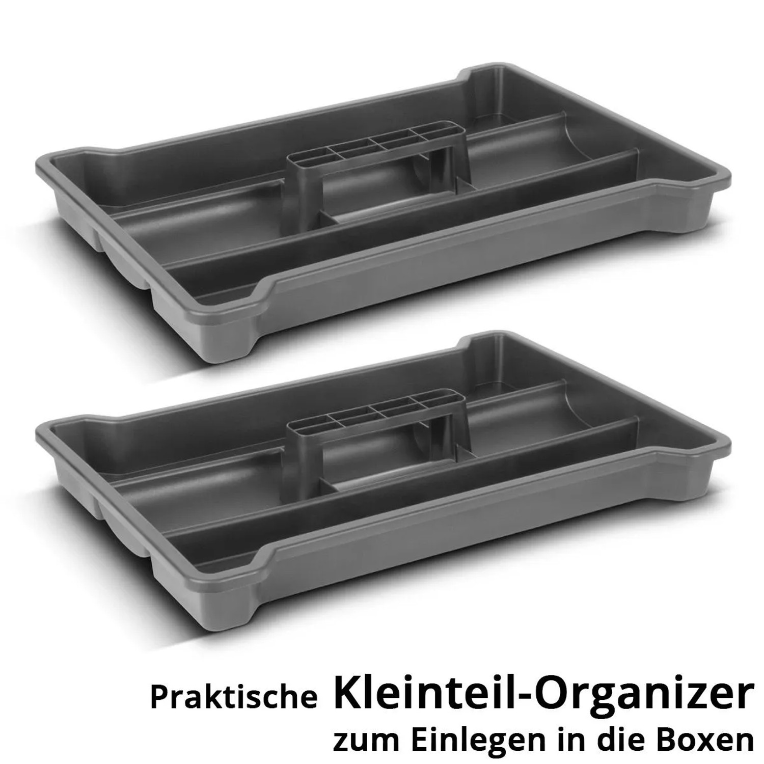 STAHLWERK Kleinteile-Organizer, 2er Set für Werkzeugwagen. Einsätze für Schrauben, Werkzeuge und Zubehör.