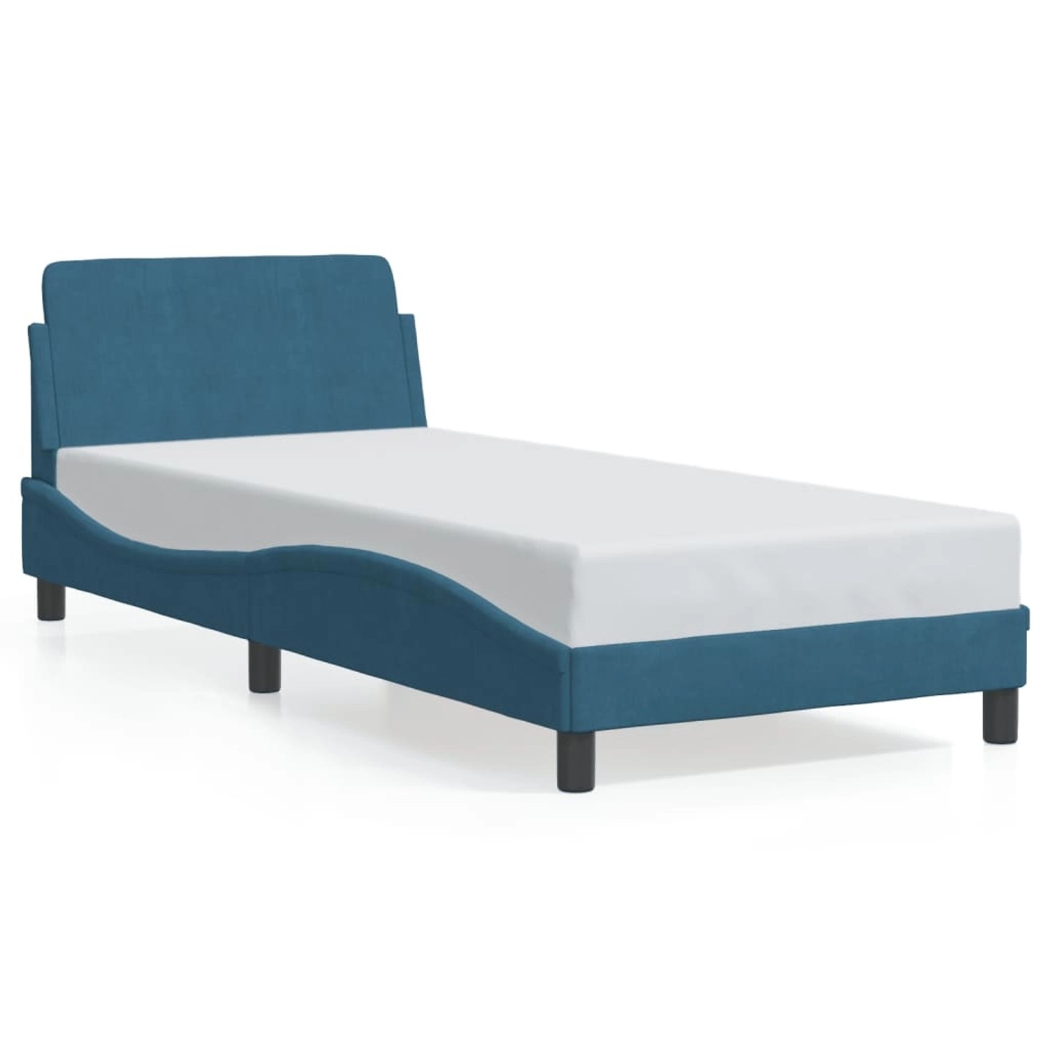 vidaXL Bettgestell mit Kopfteil Blau 80x200 cm Samt1958096 günstig online kaufen