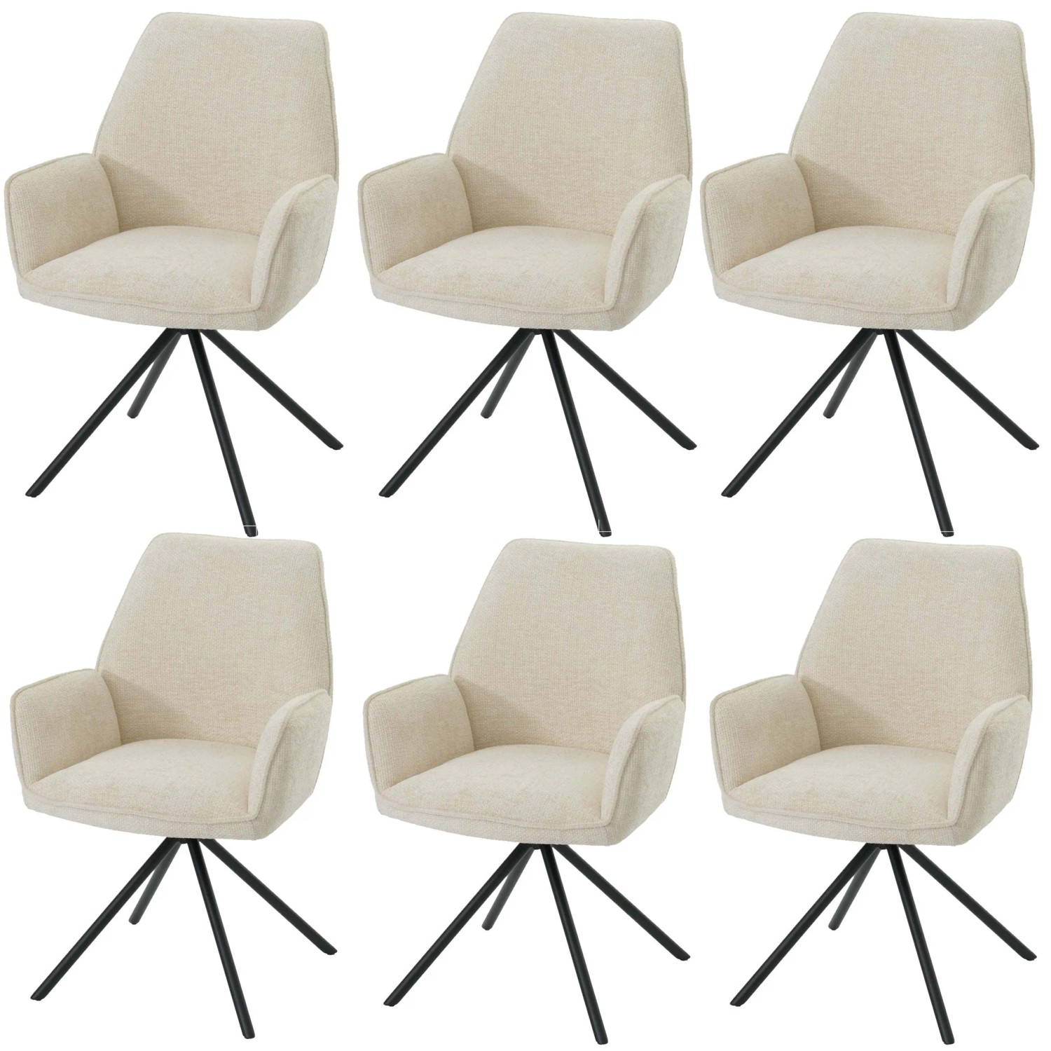 MCW Esszimmerstuhl G67 6er-Set Creme