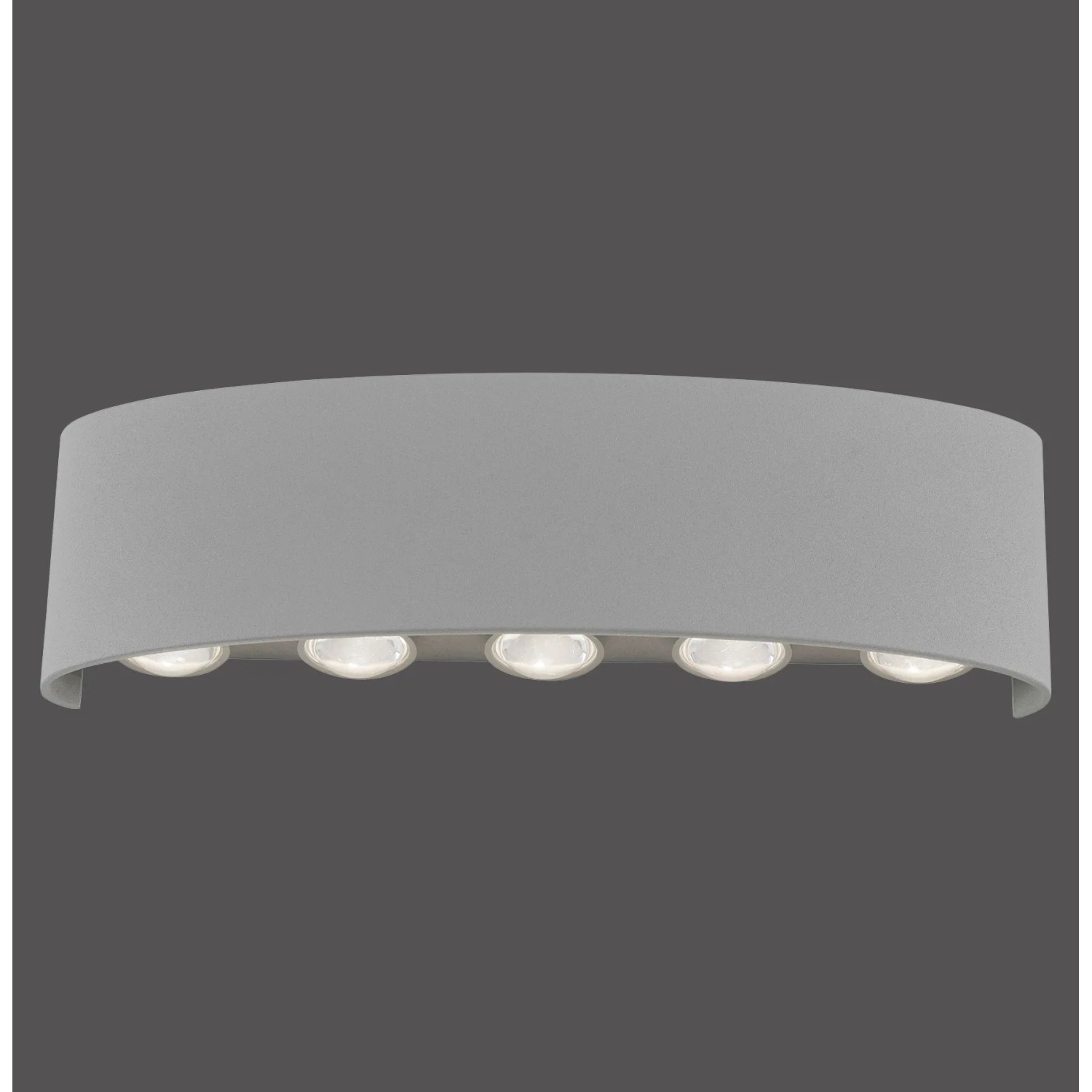Moderne, silberne LED-Wandleuchte Carlo von Paul Neuhaus, 27 cm breit, mit 5 Leuchtmitteln.