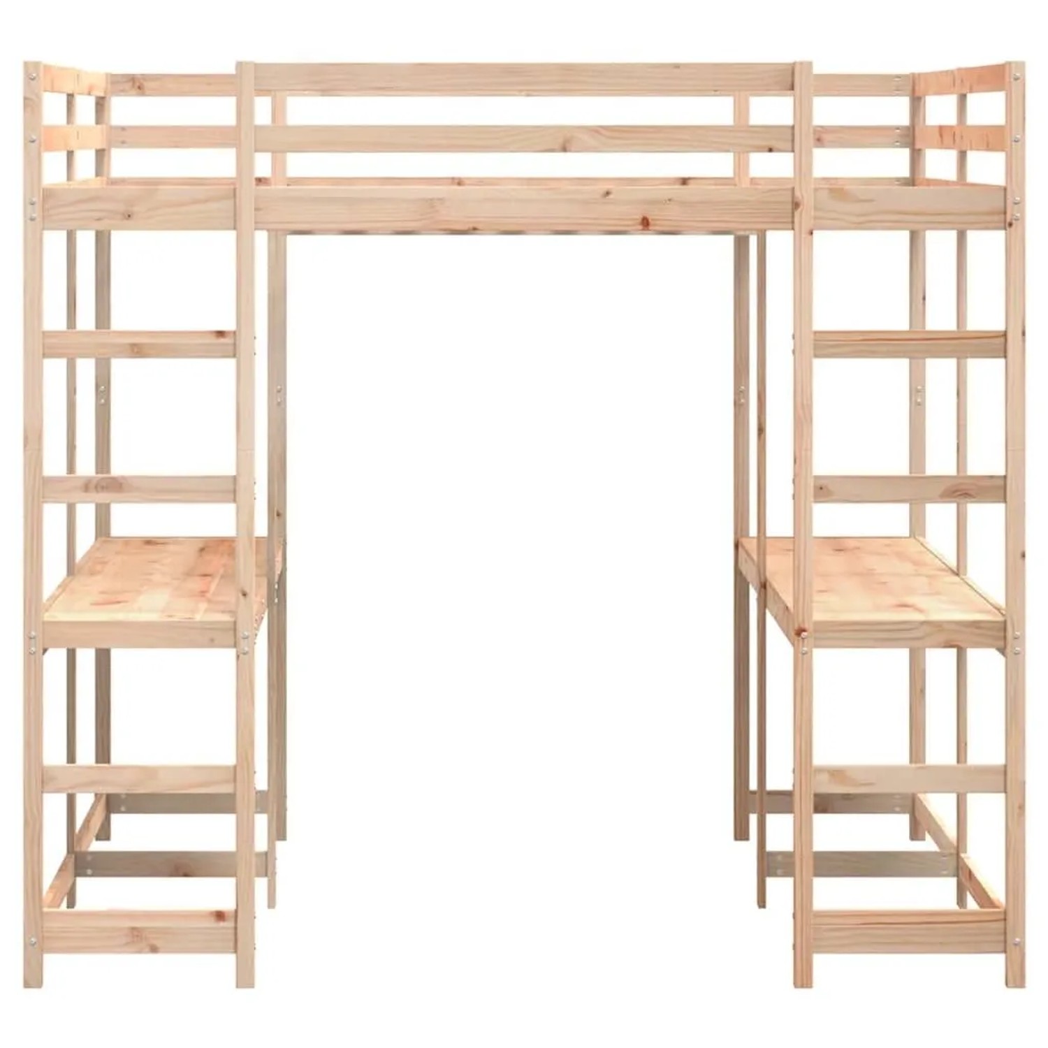 vidaXL Hochbett mit Schreibtisch & Leiter 160x200 cm Massivholz Kiefer 3284233_6