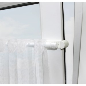 Gardinia Klemmträger, 2er-Pack, für Vitragestangen, weiße Ausführung, Montage am Fensterflügel.