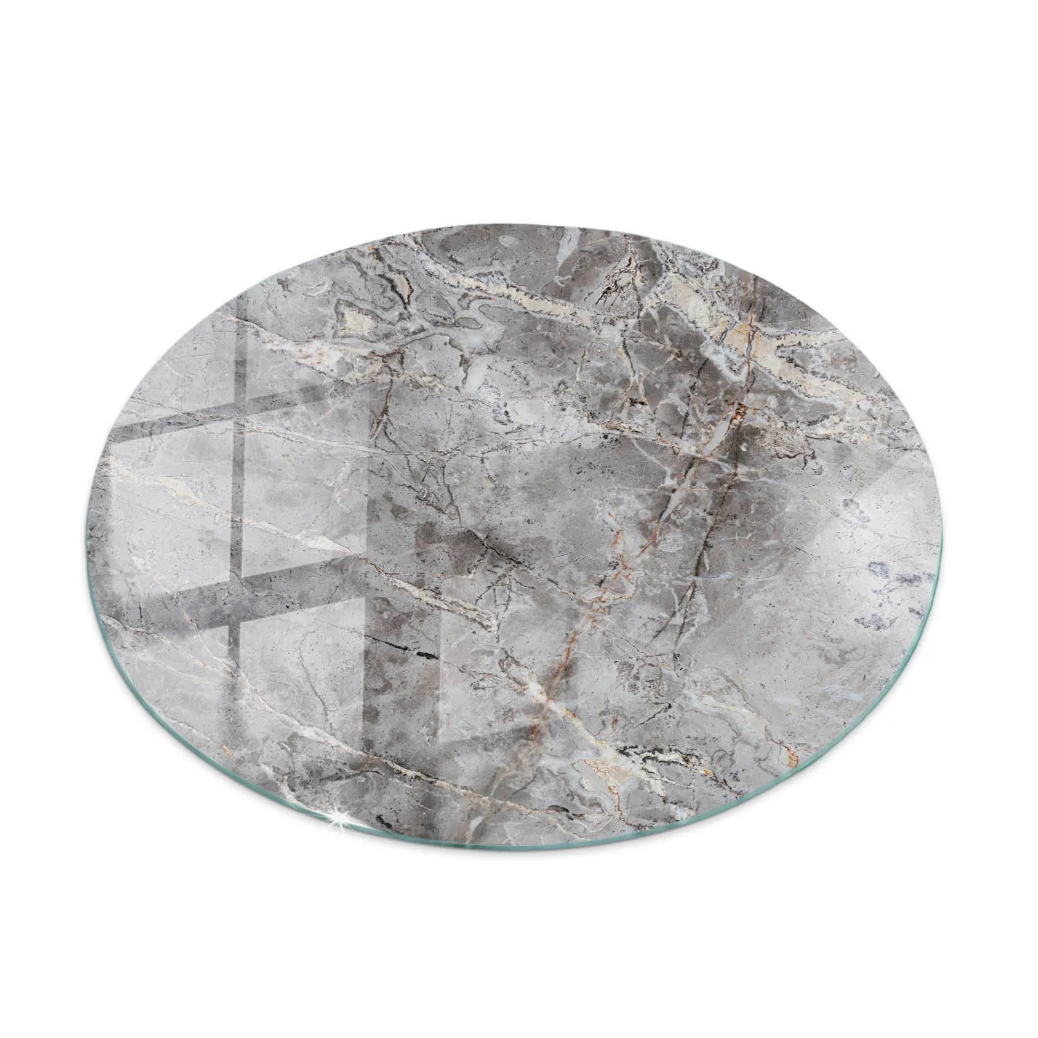 Tulup Tischplatte Natürliches Marmormuster Tischplatte 80x80 Cm Grau Tischplatte Runde Tischplatte Aus Glas Glastischplatte