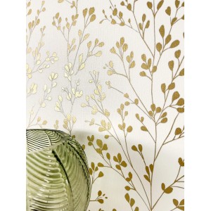 Newroom Vliestapete Emma Gold Zweige Floral