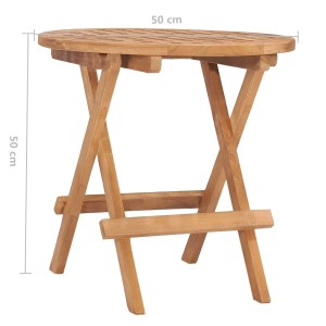 Klappbarer Gartentisch aus Teakholz, 50x50x50 cm. Praktischer Beistelltisch für Balkon und Garten.