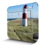 Banjado Edelstahl Briefkasten mit Leuchtturm Motiv und Zeitungsfach.