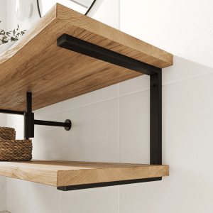 HEVVA Waschtischhalterung LAHN 40 cm Tief 2er Set Schwarz