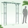 Costway Rosenbogen aus Metall, grüner Torbogen für den Garten, Maße 205x52x205cm.