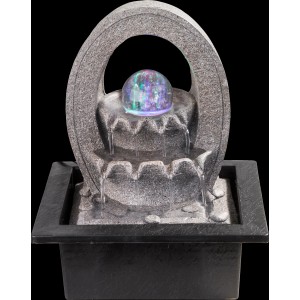 Grauer Globo LED-Brunnen Albert, Design-Tischlampe mit RGB-Farbwechsel.