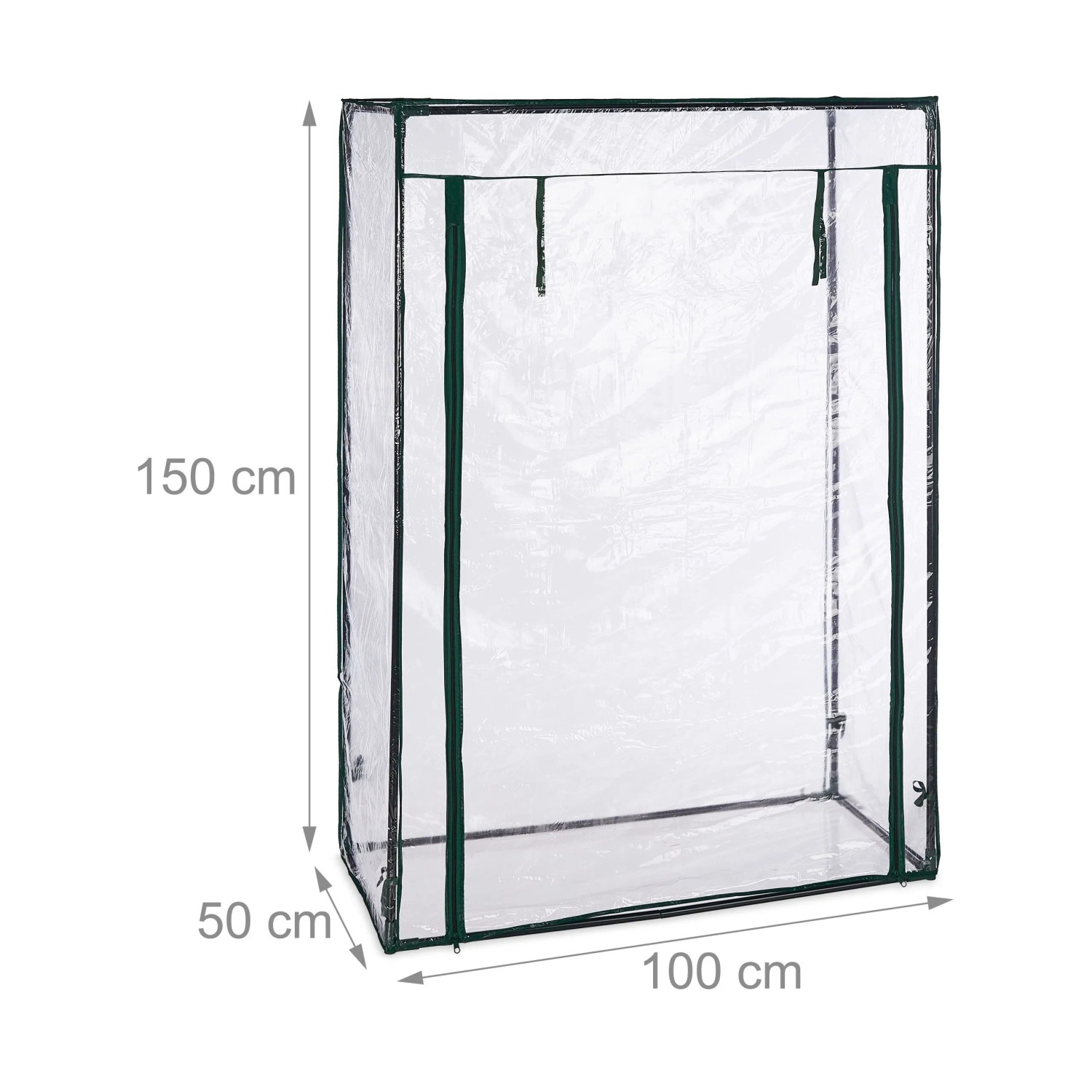 Relaxdays Tomatengewächshaus Stahl PVC Transparent Bodenlos 150 cm x 100 cm x 50 cm 2 kg_4