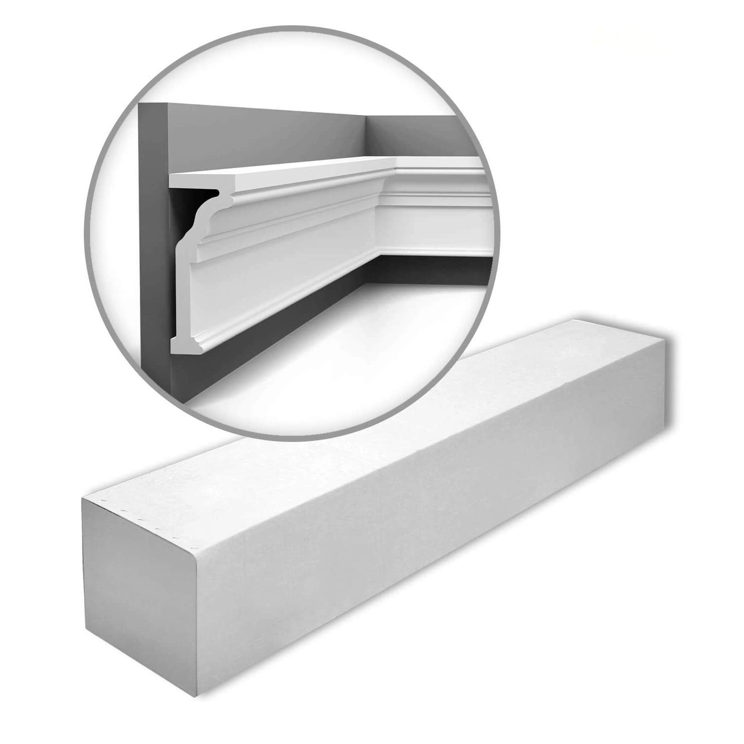 ORAC DECOR P4000-Box Wandleisten 1 Karton Set mit 6 Friesleisten 12 m Weiß
