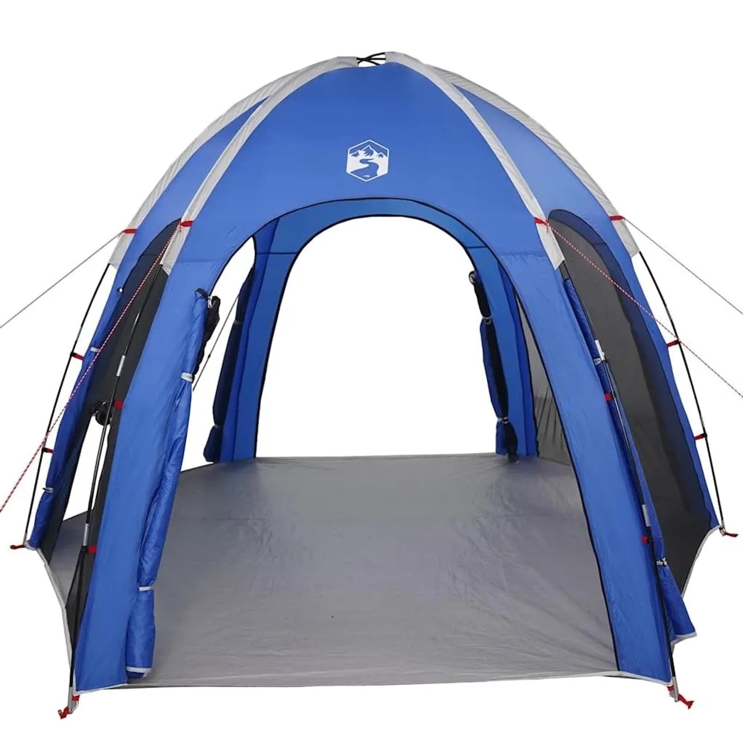 Azurblaues vidaXL Poolzelt mit Kuppeldach aus Polyester, ideal als Pavillon für Garten oder Terrasse.