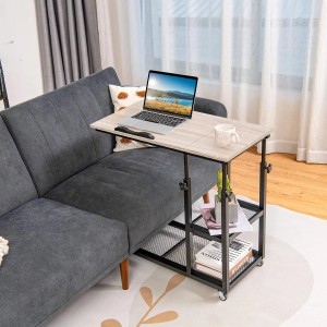 Costway Pflegetisch Höhenverstellbar mit Rollen mit Kippbarer Natur