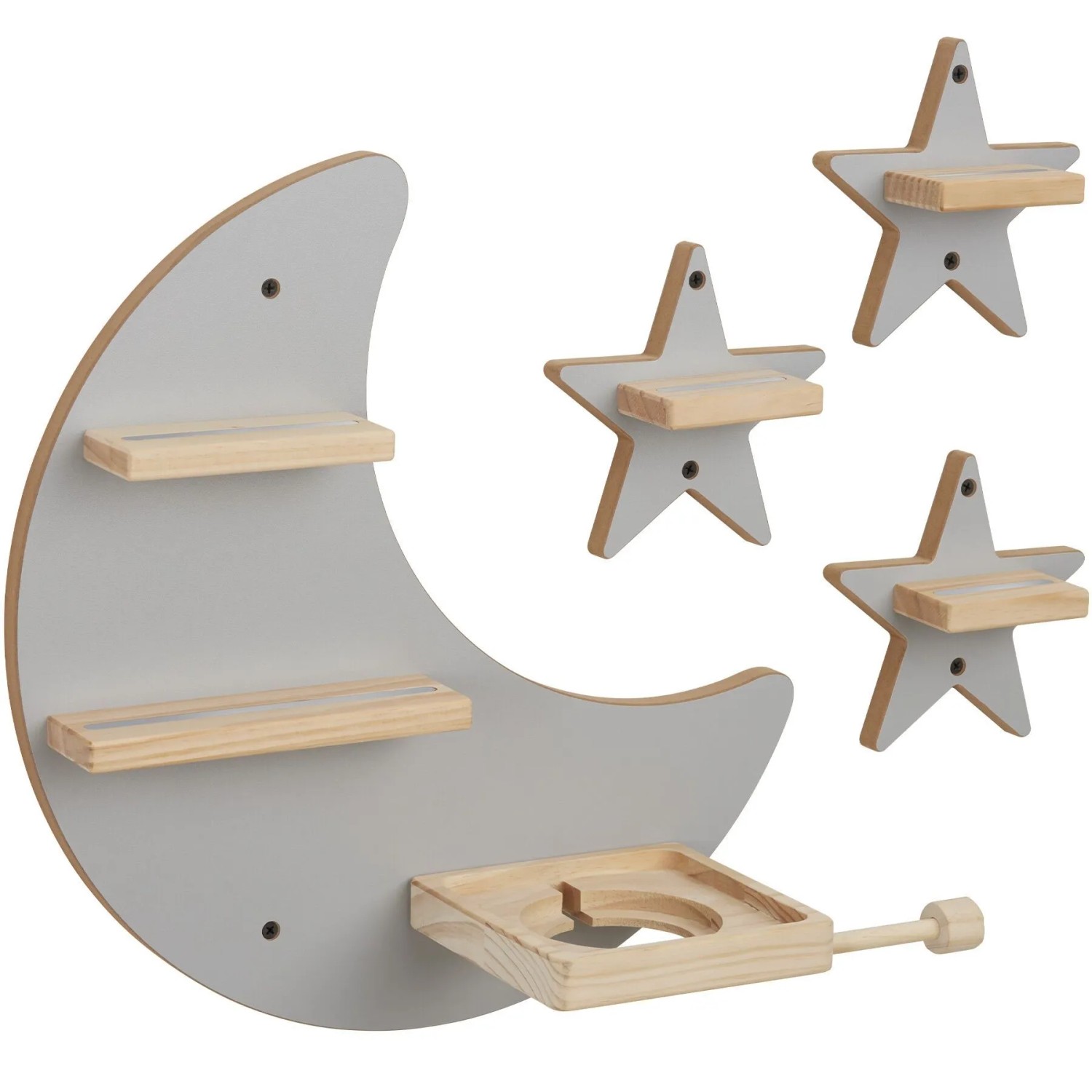 Tectake Tonie Regal Mylittlestory Star Für Bis Zu 25 Tonies  Passend Für Toniebox 1 und 2 Mond und 3 Sterne  Metallstreifen Für Magnetischen Halt  16