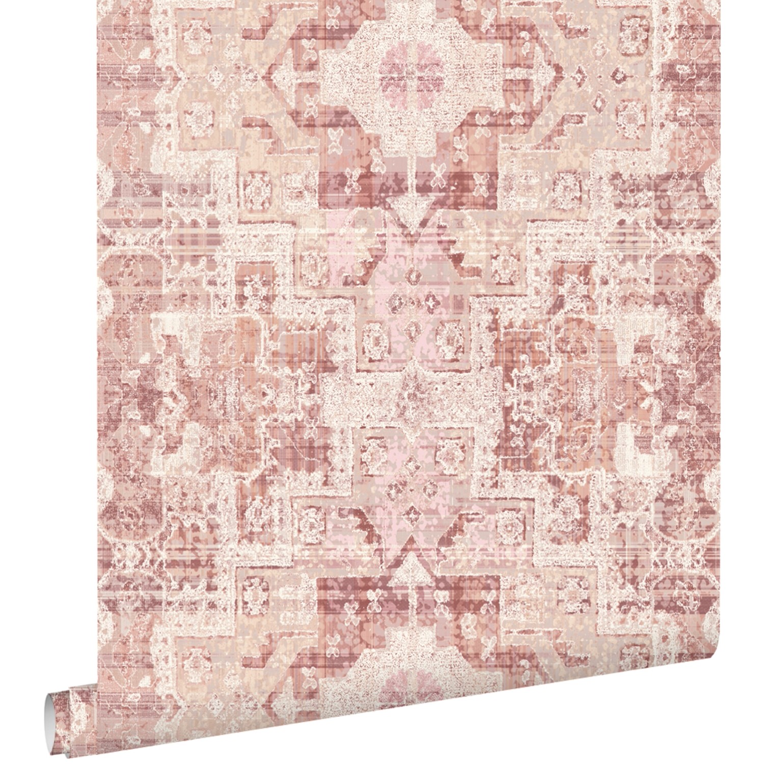 ESTAhome Tapete Orientalisches Kelim Patchwork Terrakottarosa 53 Cm X 1005 günstig online kaufen