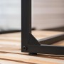 Detailaufnahme: Schwarzes Metallgestell des Songmics Couchtisch Barnet mit verstellbaren Füßen.
