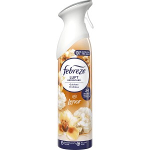 Febreze Lufterfrischer Lenor Goldene Orchidee, 185ml Flasche mit blumigem Duft.