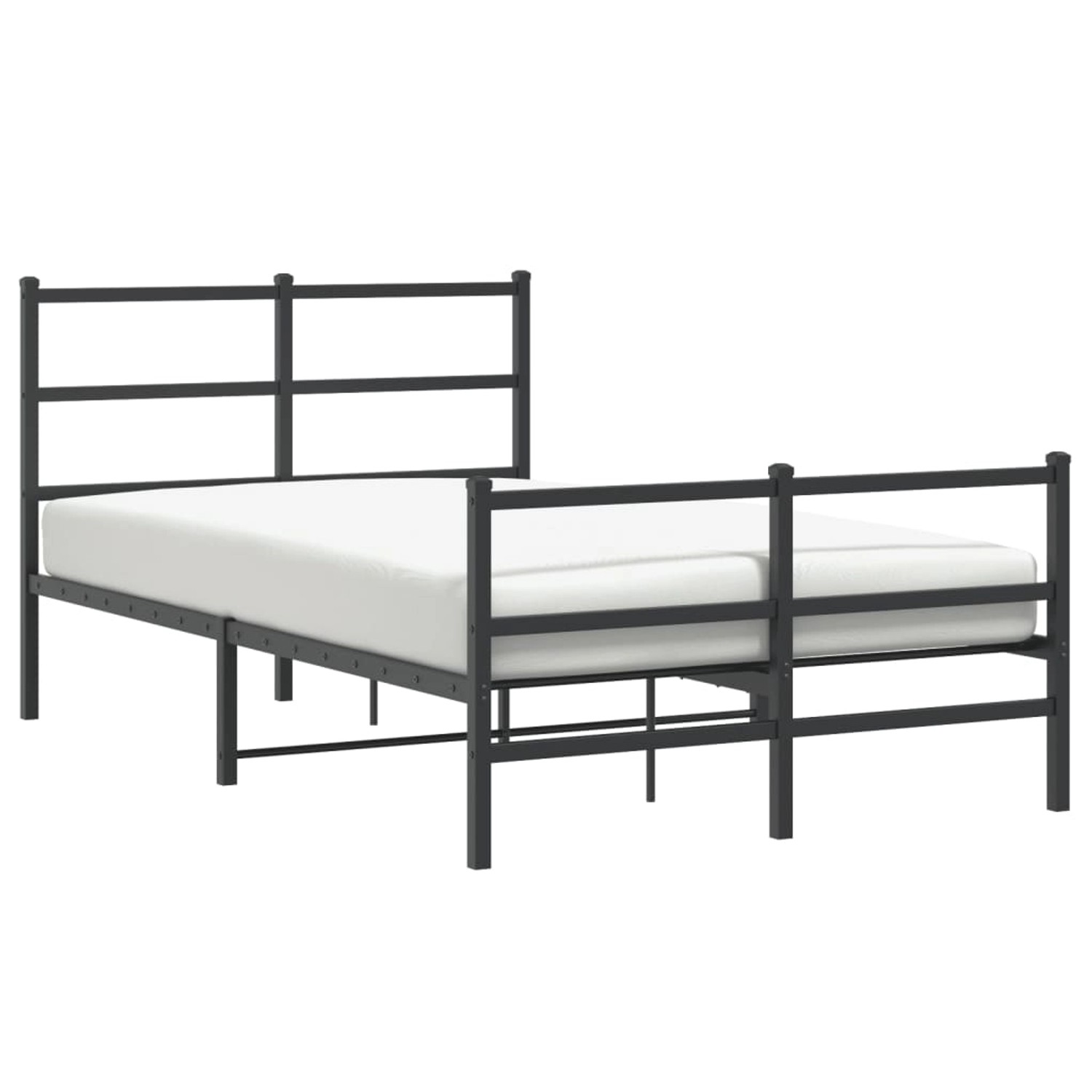 vidaXL Bettgestell mit Kopf- und Fußteil Metall Schwarz 120x200 cm 355381 günstig online kaufen