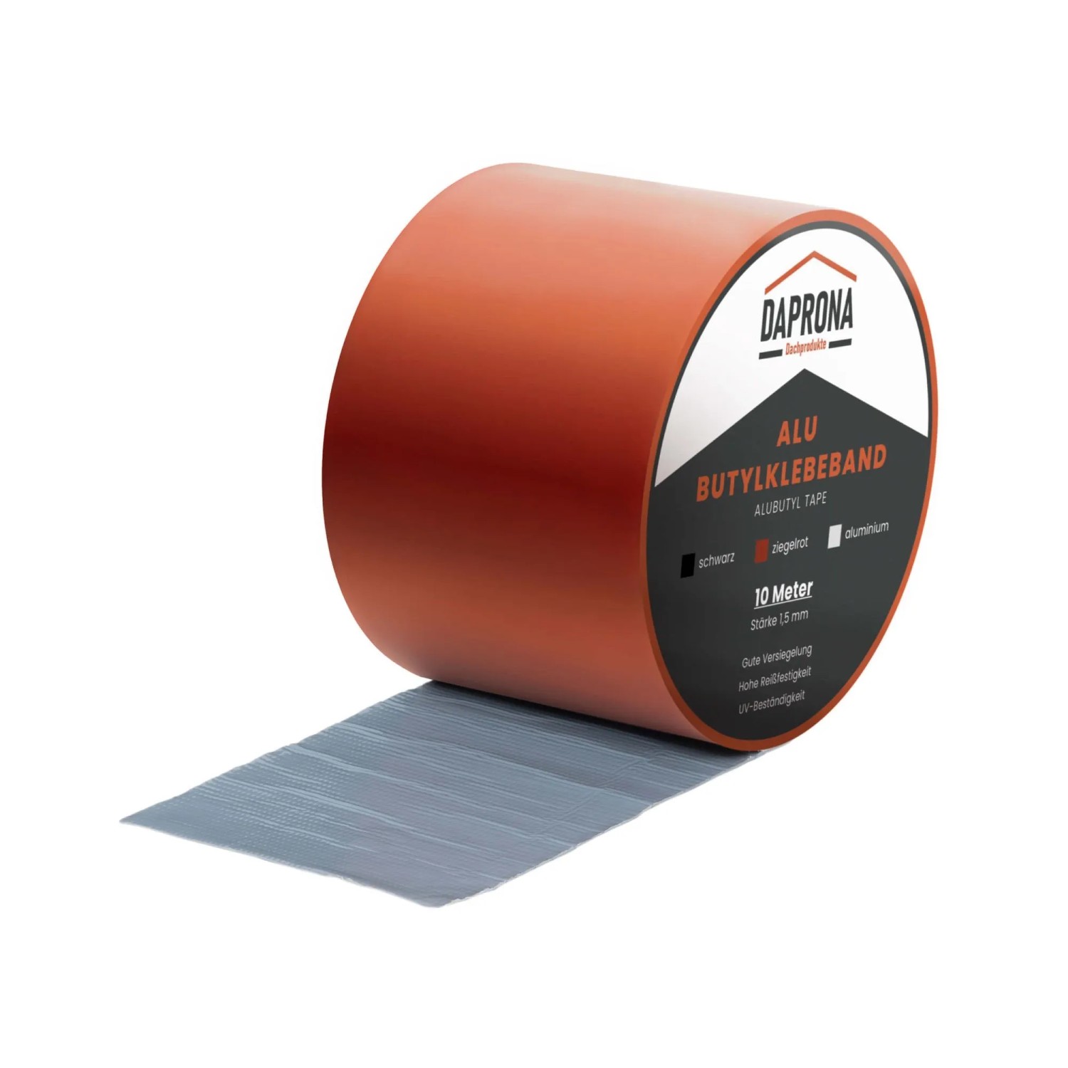 Daprona Butylband 10m x 100mm Alu Ziegelrot Reperaturband Dichtband
