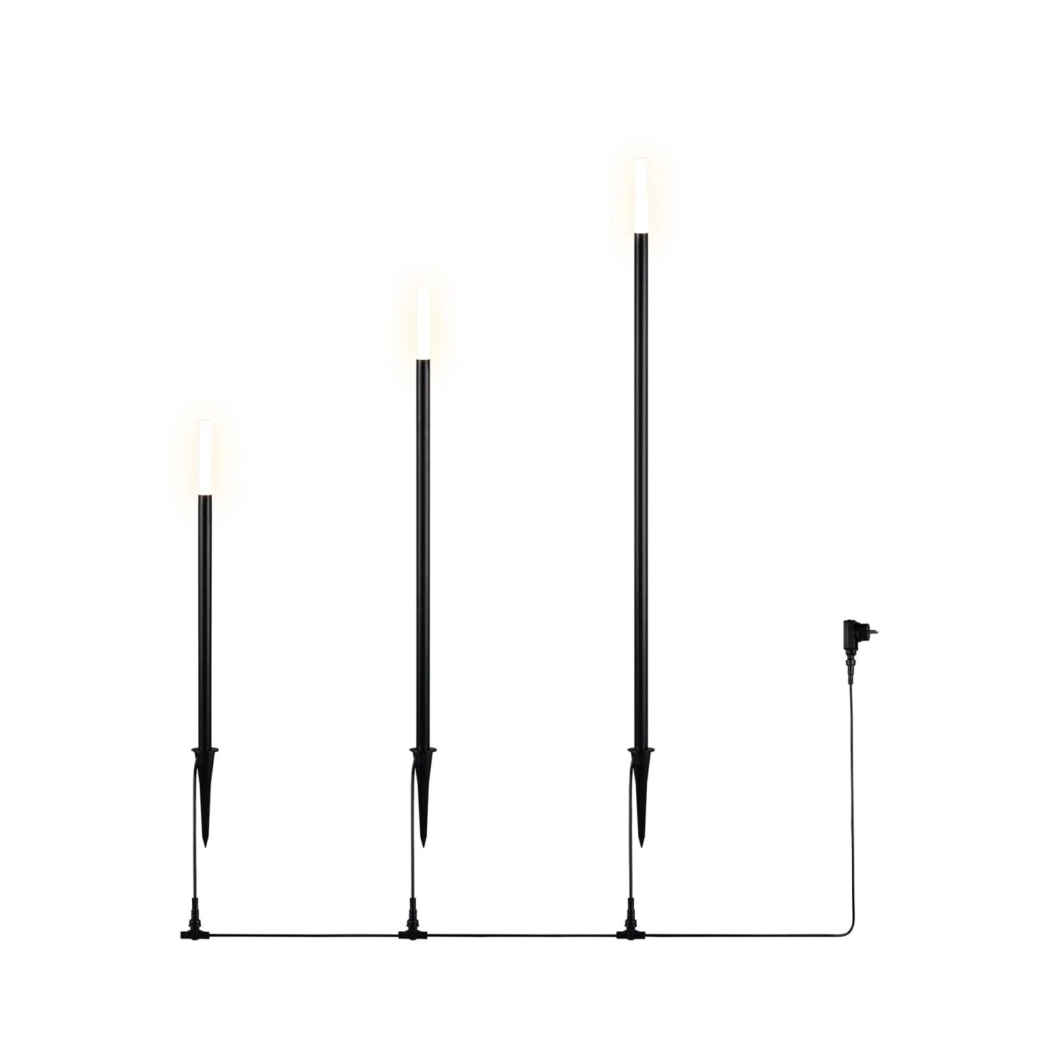 Reality LED-Stehleuchte-Set Stick Schwarz Matt Ø 2,2 cm x 95 cm 3 Stück
