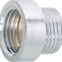 Verchromte Hahnverlängerung aus Messing, 18,6 mm x 21 mm, 10 mm. Gewindefitting für Wasser- und Heizungsinstallation.